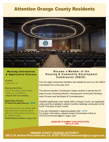 Become a Member of the  Housing & Community Development  Commission (H&CD).